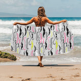Mustache Beard Pattern Print Design 02 Beach Towel