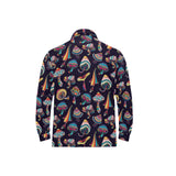 Colorful mushroom pattern Men's Long Sleeve Polo Shirt