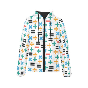Math Pattern Print Design 05 Women's Padded Hooded Jacket