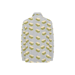 Sandwich Pattern Print Design 05 Women's Long Sleeve Polo Shirt