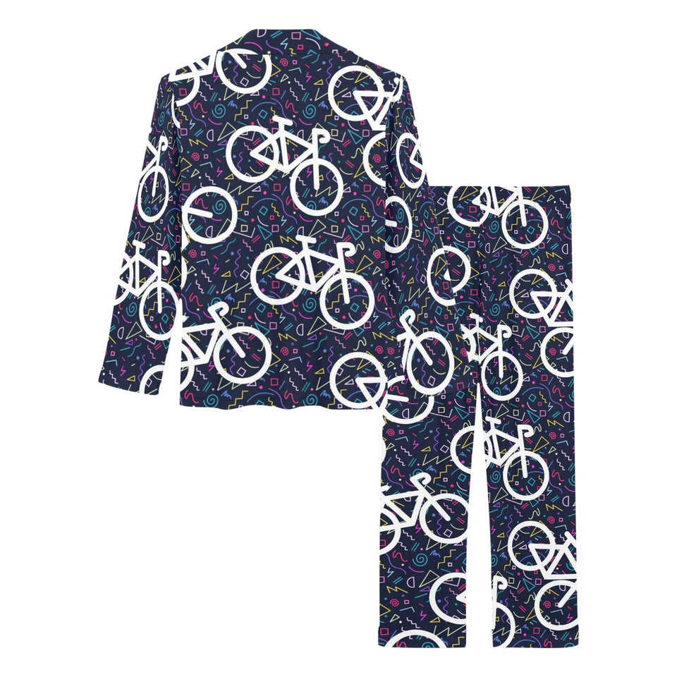 Bicycle Pattern Print Design 03 Women's Long Pajama Set