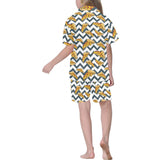 Pizza design pattern Kids' Boys' Girls' V-Neck Short Pajama Set