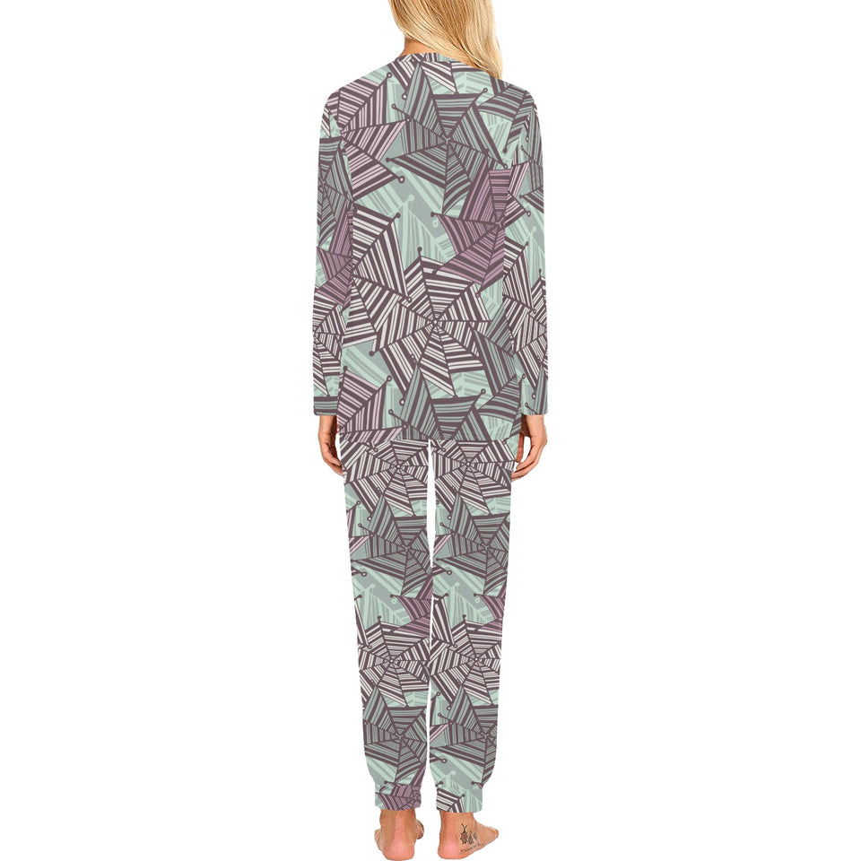 Spider web cobweb design color pattern Women's All Over Print Pajama Set