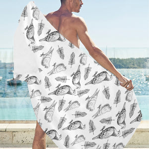 Pigeon Pattern Print Design 05 Beach Towel