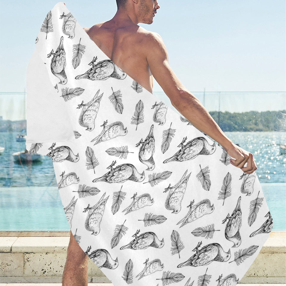 Pigeon Pattern Print Design 05 Beach Towel
