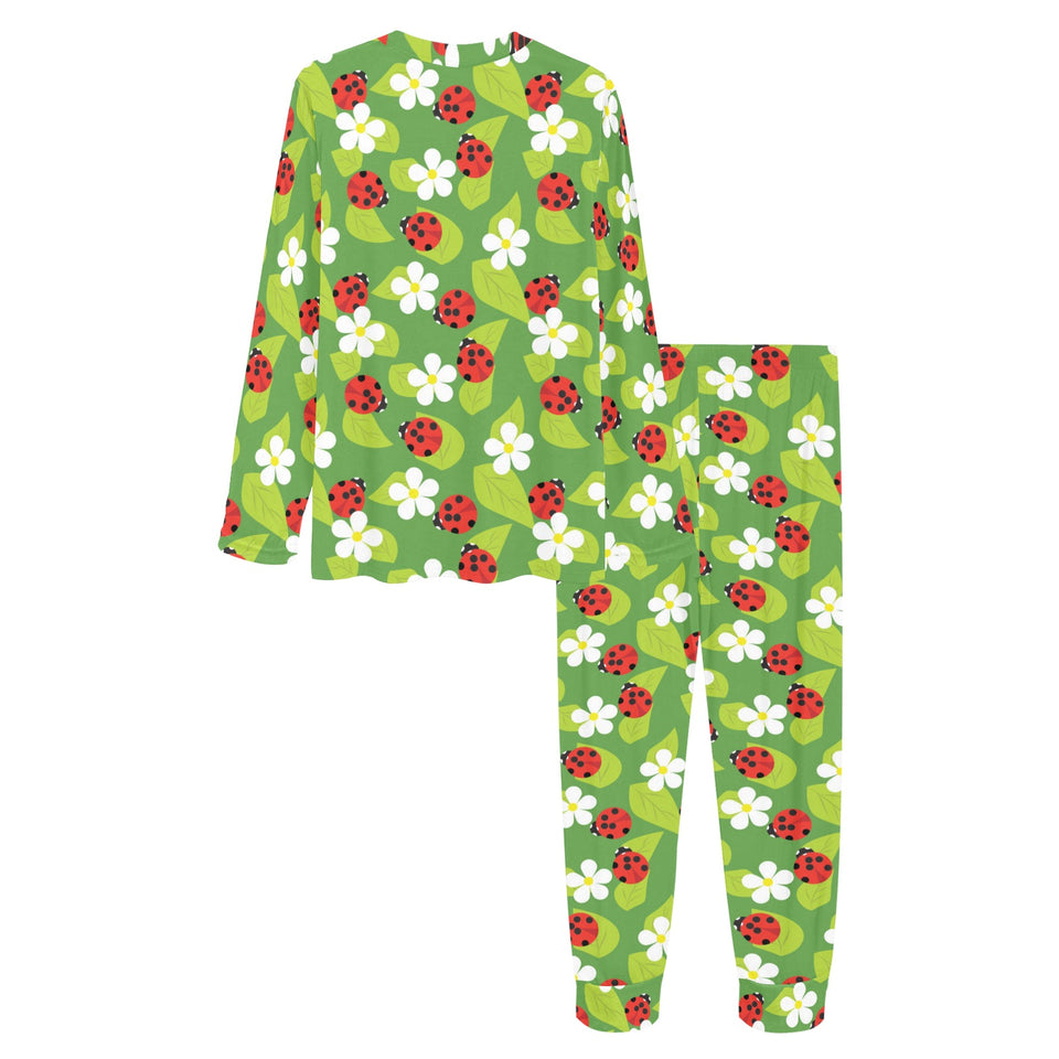 Ladybug Pattern Print Design 01 Women's All Over Print Pajama Set