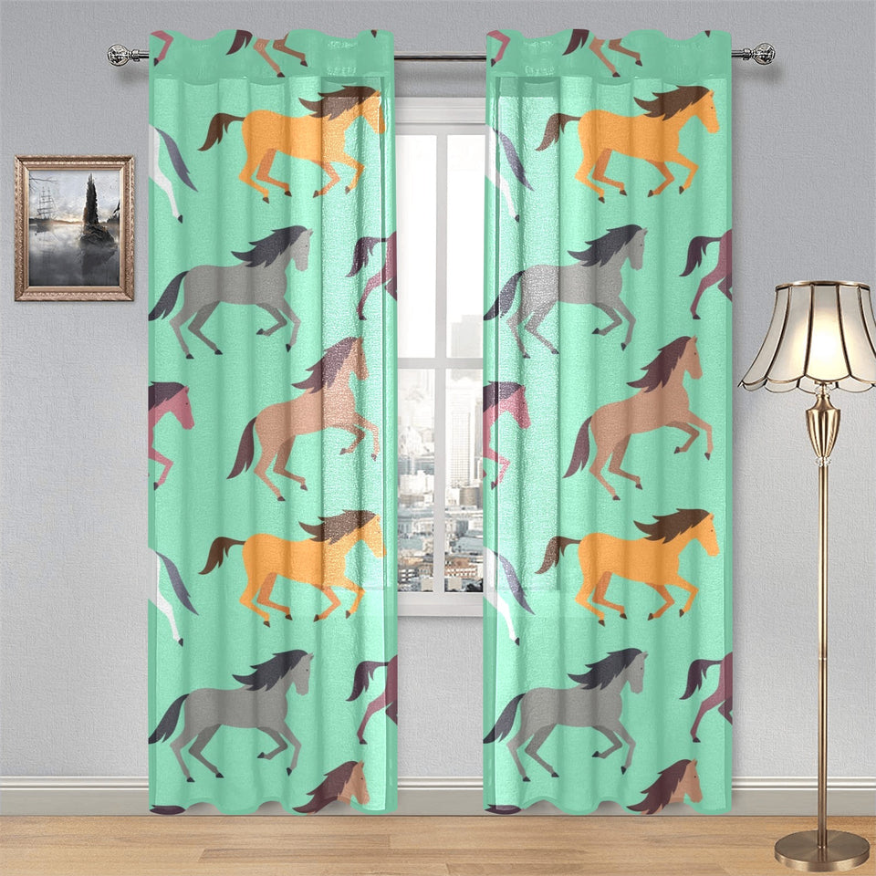 Colorful horses pattern Gauze Curtain