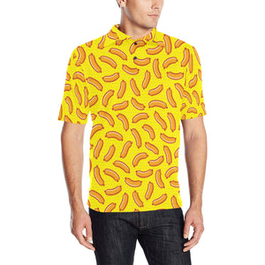 Sausage Pattern Print Design 01 Men's All Over Print Polo Shirt