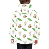 Color hand drawn cacao pattern Kids' Boys' Girls' Padded Hooded Jacket