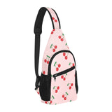 cherry pattern pink background All Over Print Chest Bag
