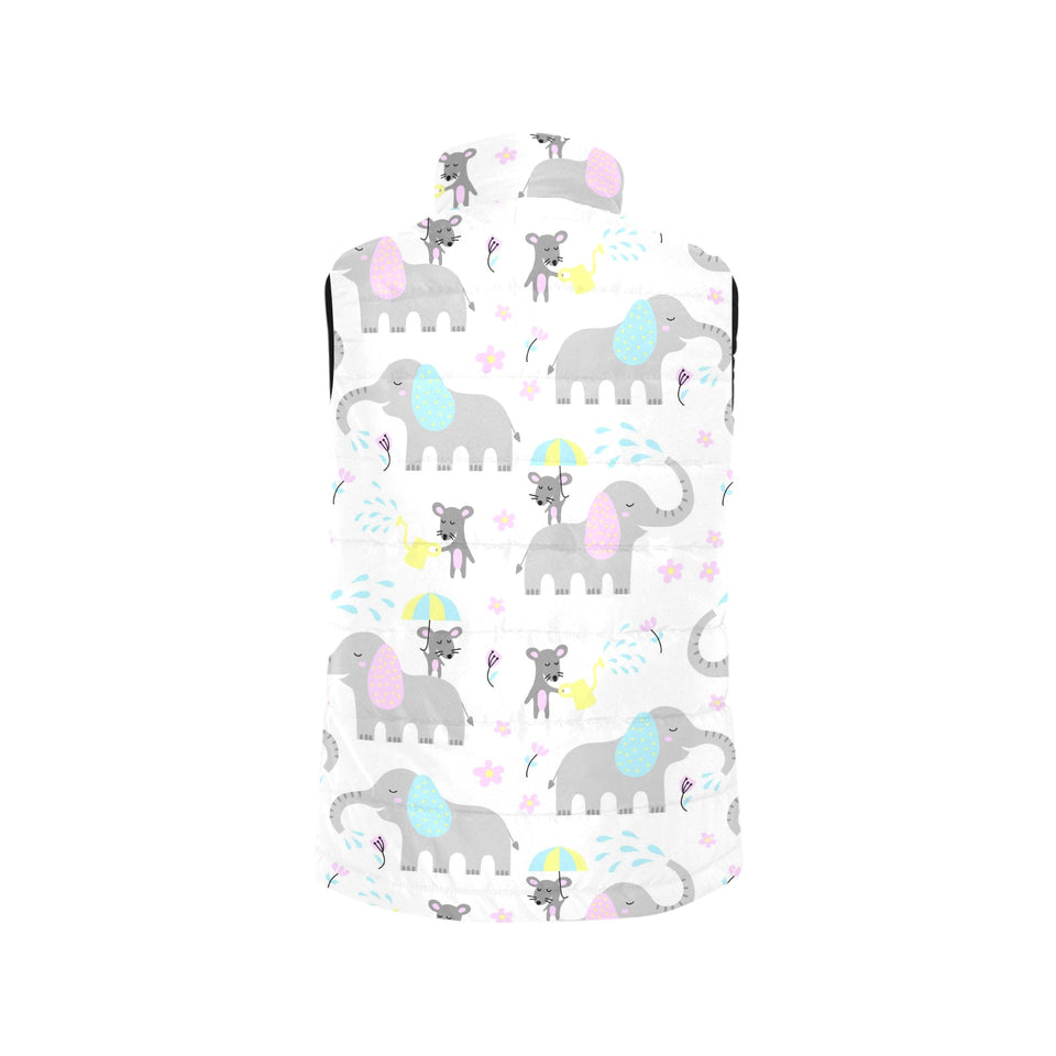 Cute elephant mouse pattern Women's Padded Vest