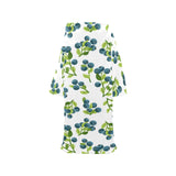 blueberry white background Blanket Robe with Sleeves