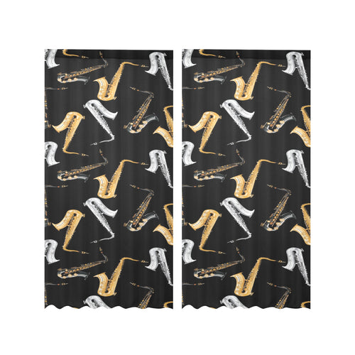 saxophone design pattern Gauze Curtain