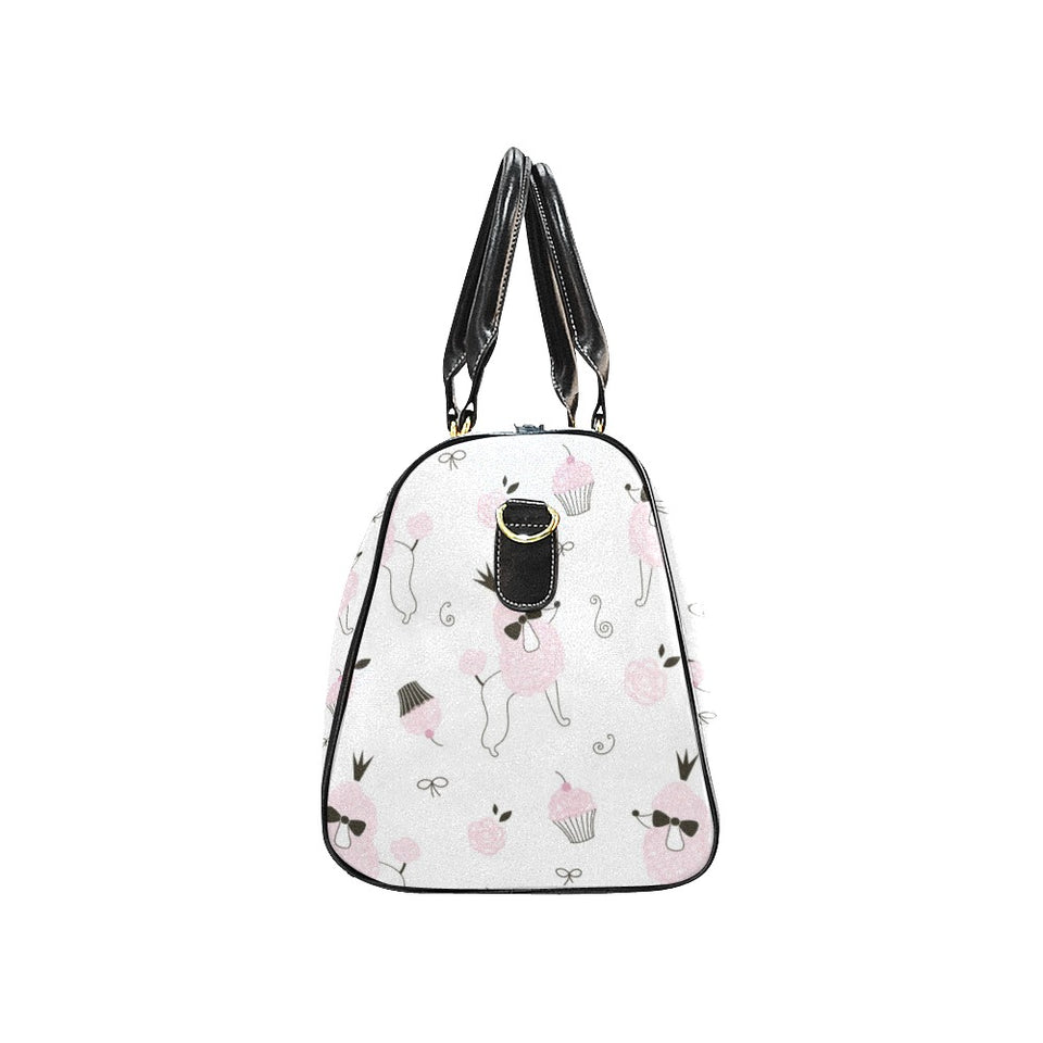 Poodle dog rose cake pattern Travel Bag