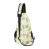 Seahorse shell starfish pattern background All Over Print Chest Bag