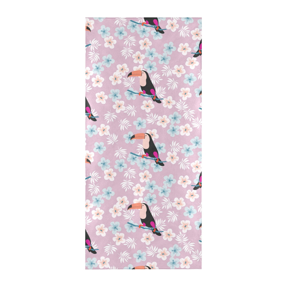 Beautiful toucan flower leaves Beach Towel