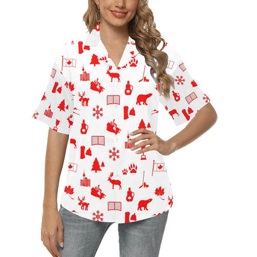 Canada Pattern Print Design 04 Women's All Over Print Hawaiian Shirt