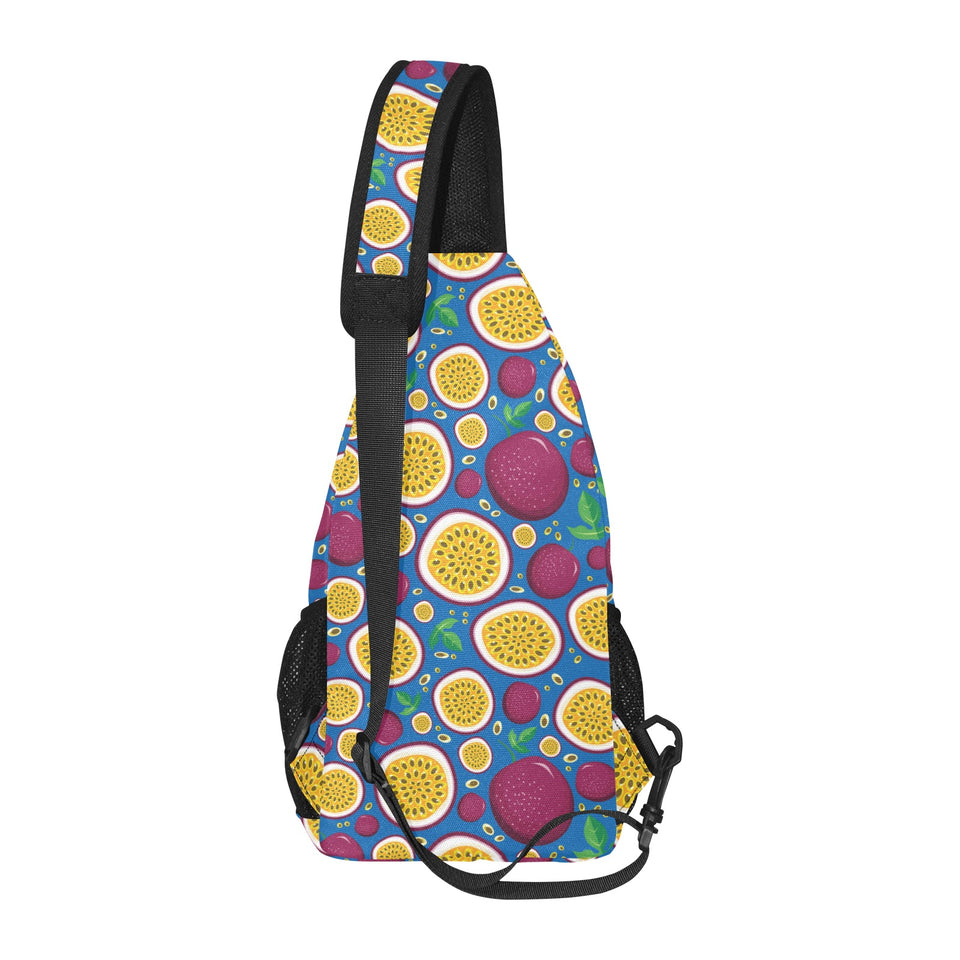 Passion fruit blue background All Over Print Chest Bag