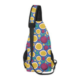 Passion fruit blue background All Over Print Chest Bag