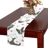 Boston terrier dog hearts vector pattern Table Runner