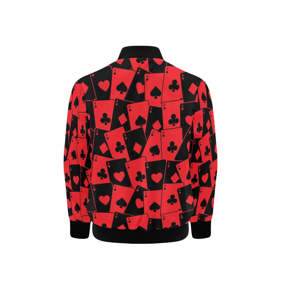 Casino Cards Suits Pattern Print Design 02 Kids' Boys' Girls' Bomber Jacket