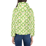 Fried Eggs Pattern Print Design 01 Women's Padded Hooded Jacket