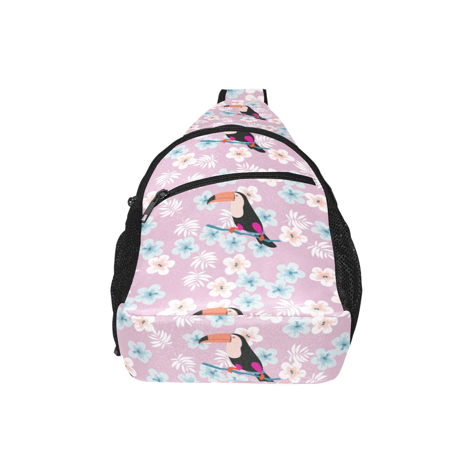 Beautiful toucan flower leaves All Over Print Chest Bag