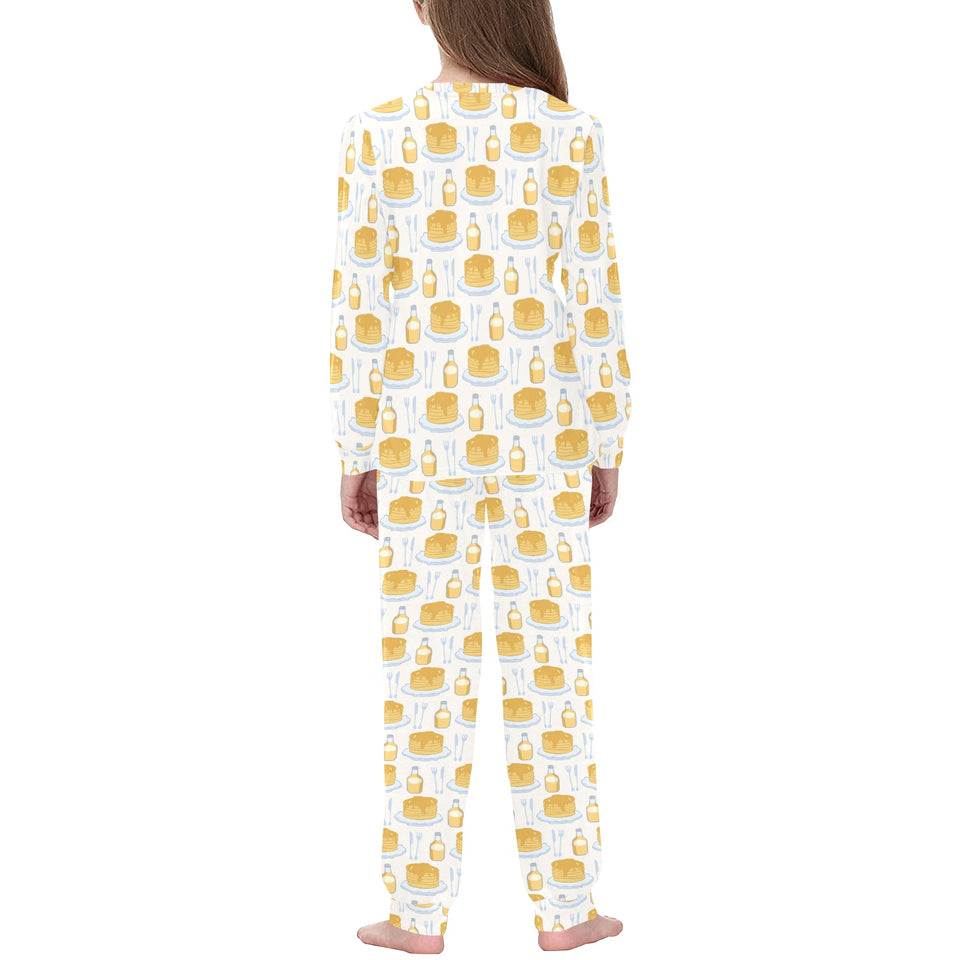 Pancake Pattern Print Design 05 Kids' Boys' Girls' All Over Print Pajama Set