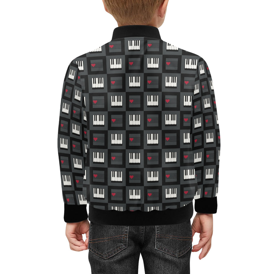 Piano Pattern Print Design 05 Kids' Boys' Girls' Bomber Jacket
