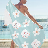 Maneki neko cat sakura Beach Towel