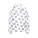 Hedgehog Pattern Print Design 04 Kids' Boys' Girls' Padded Hooded Jacket