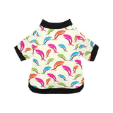 Colorful Chameleon lizard pattern All Over Print Pet Dog Round Neck Fuzzy Shirt