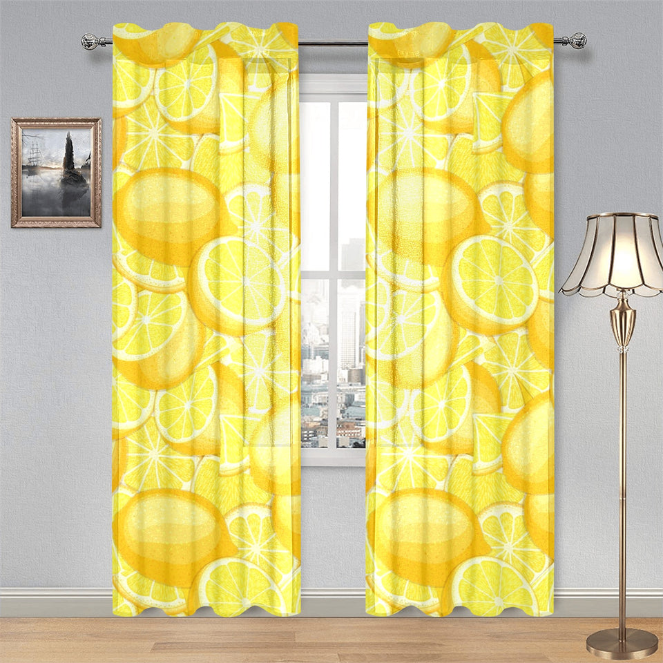lemon pattern Gauze Curtain