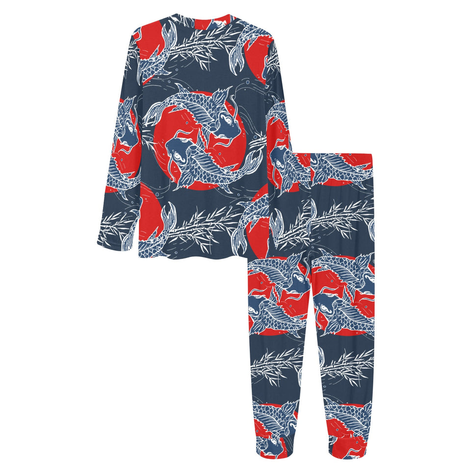 Koi Fish Carp Fishs hand drawn japanese art Women's All Over Print Pajama Set