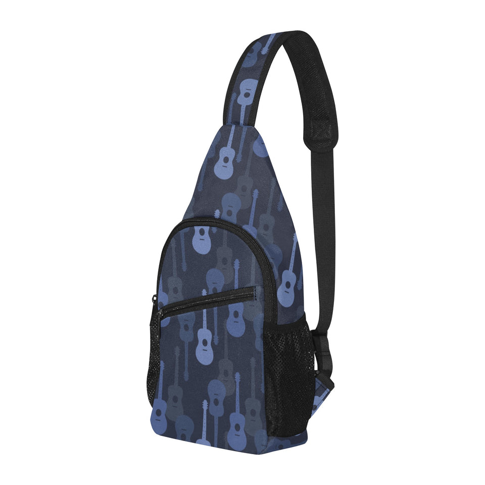 Blue Theme guitar pattern All Over Print Chest Bag