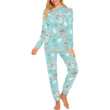 Cute koalas blue background pattern Women's All Over Print Pajama Set