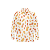 peanuts pattern Men's Long Sleeve Polo Shirt