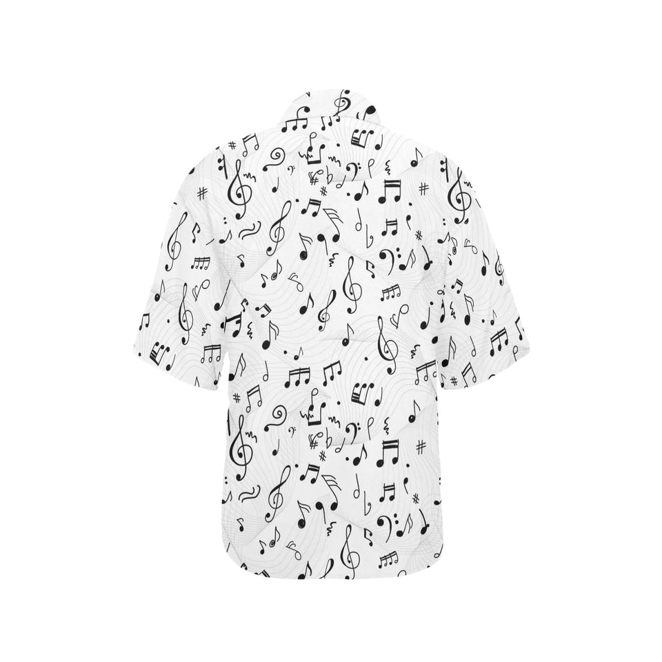 Music Notes Pattern Print Design 04 Women's All Over Print Hawaiian Shirt