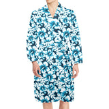 Hibiscus Pattern Print Design 04 Men's Long Sleeve Belted Night Robe