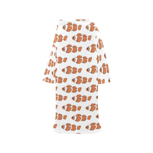 Clown Fish Pattern Print Design 05 Blanket Robe with Sleeves