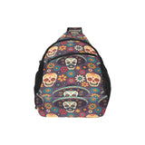 Sugar skulls flower maxican pattern All Over Print Chest Bag