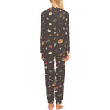 Coffee bean leave pattern Women's All Over Print Pajama Set