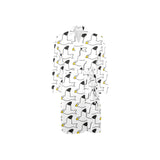 Seagull Pattern Print Design 05 Men's Long Sleeve Belted Night Robe