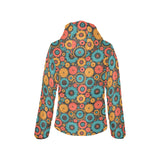Gear Pattern Print Design 01 Women's Padded Hooded Jacket