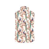 Peacock tropical flower pattern Women's Padded Vest