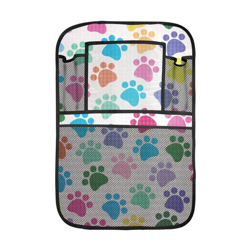 Dog Paws Pattern Print Design 01 Car Seat Back Organizer