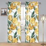 yellow tulips pattern Gauze Curtain