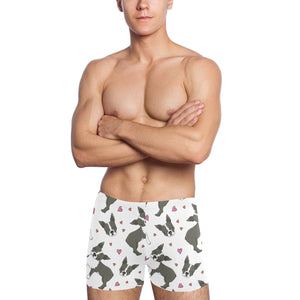 Boston terrier dog hearts vector pattern Men's Swimming Trunks