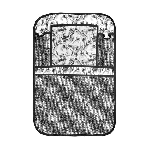 Greyhound Pattern Print Design 01 Car Seat Back Organizer