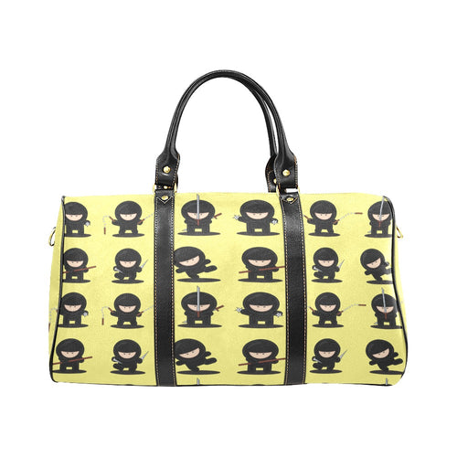 Cute ninja yellow background Travel Bag